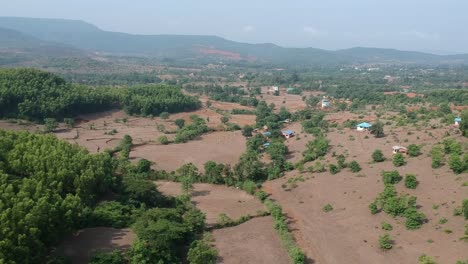 aerial footage of land in india. property, rural india, farm land