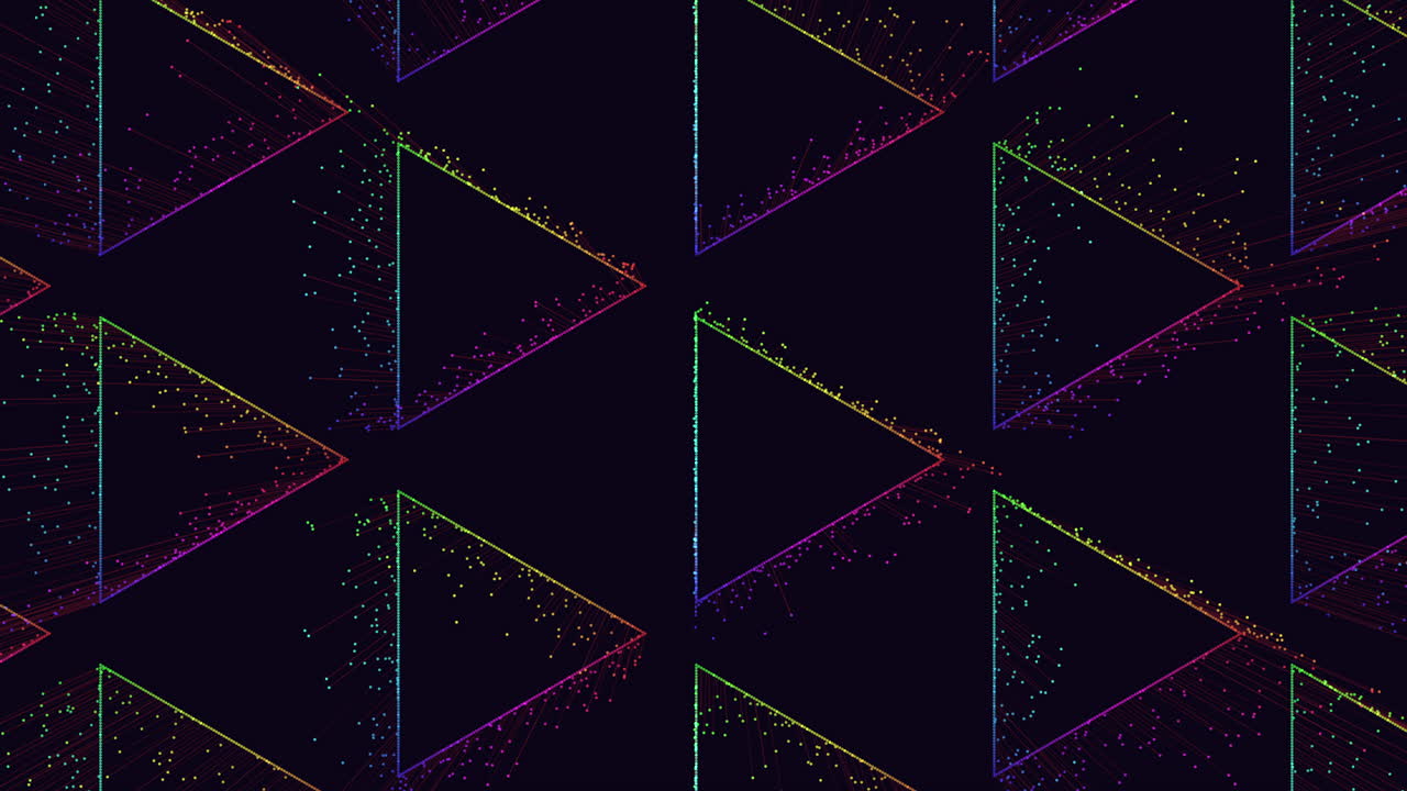 다채로운 삼각형의 활기찬 대칭 기하학적 패턴