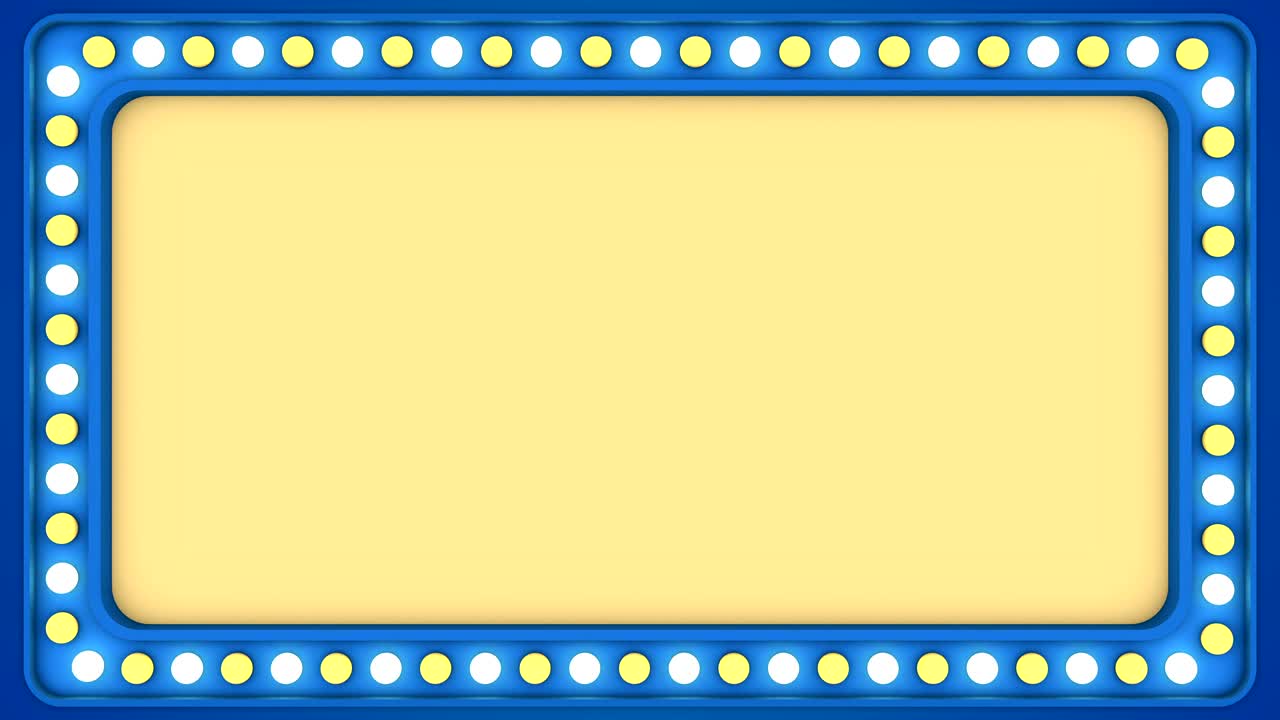 bombillas intermitentes marco azul pantalla de borde signo de casino bucle de fondo