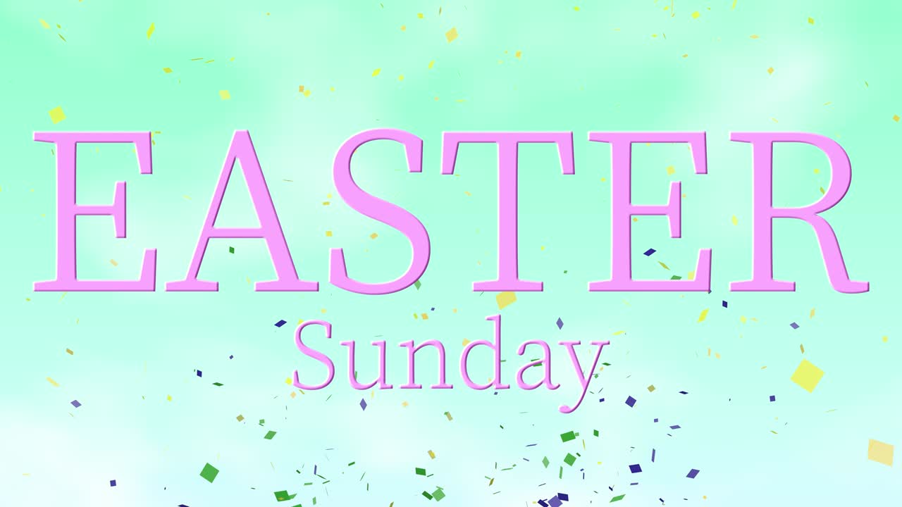 부활절 일요일 이벤트 텍스트 애니메이션 모션 그래픽