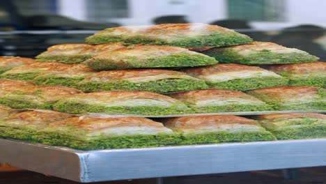 a stack of baklava