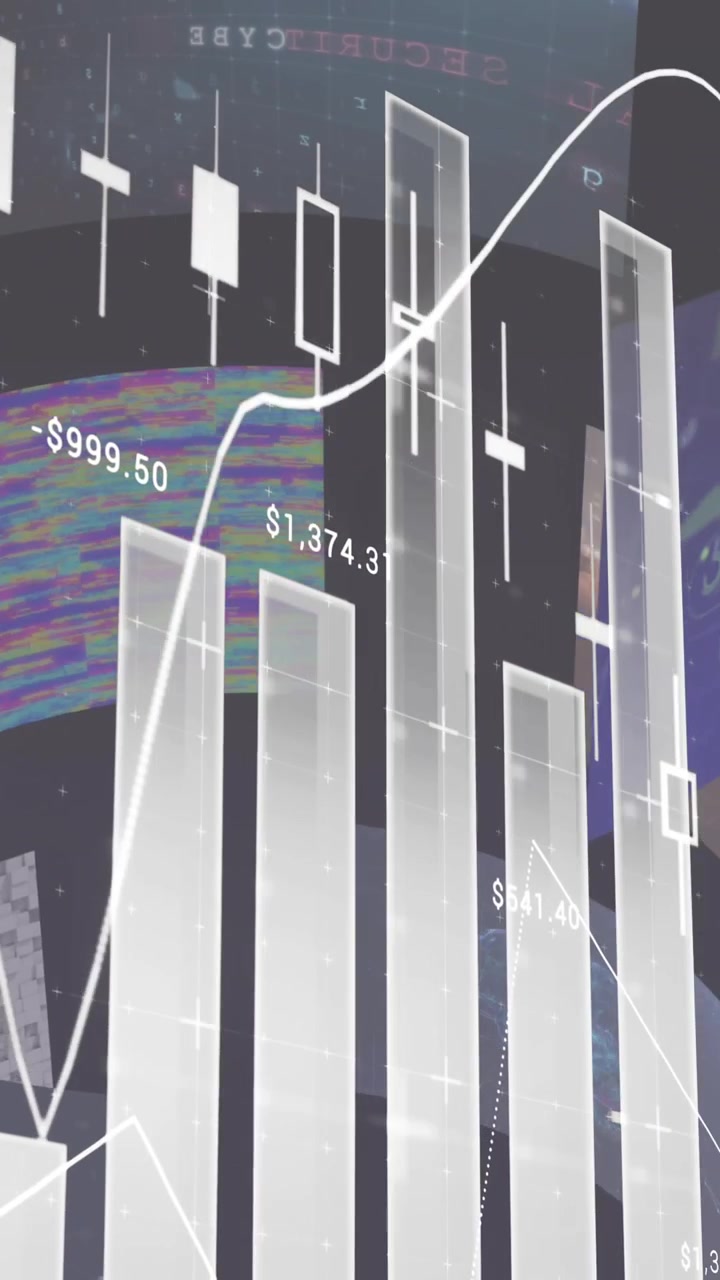 Animation of statistics and data processing over screens