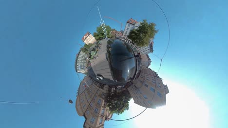 little planet format of munich in germany