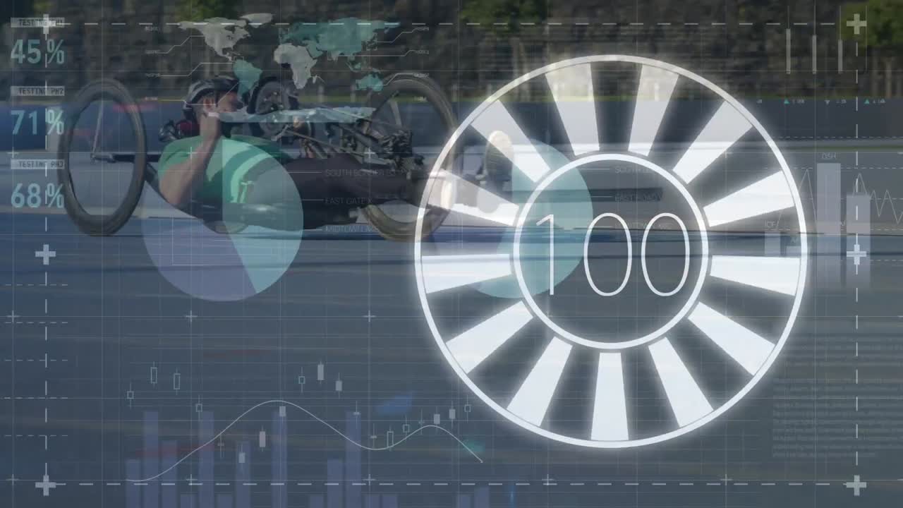 백인 남성 누워있는 자전거에 대한 통계 및 데이터 처리 애니메이션