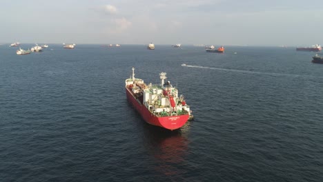 fleet of cargo ships in open water