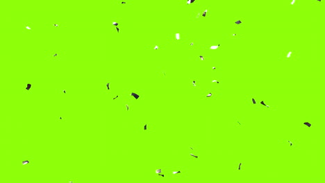 confetti falling animation over bright green background