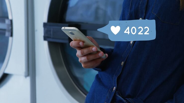 Texting while while doing laundry 4k
