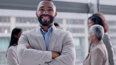business, face and man with arms crossed