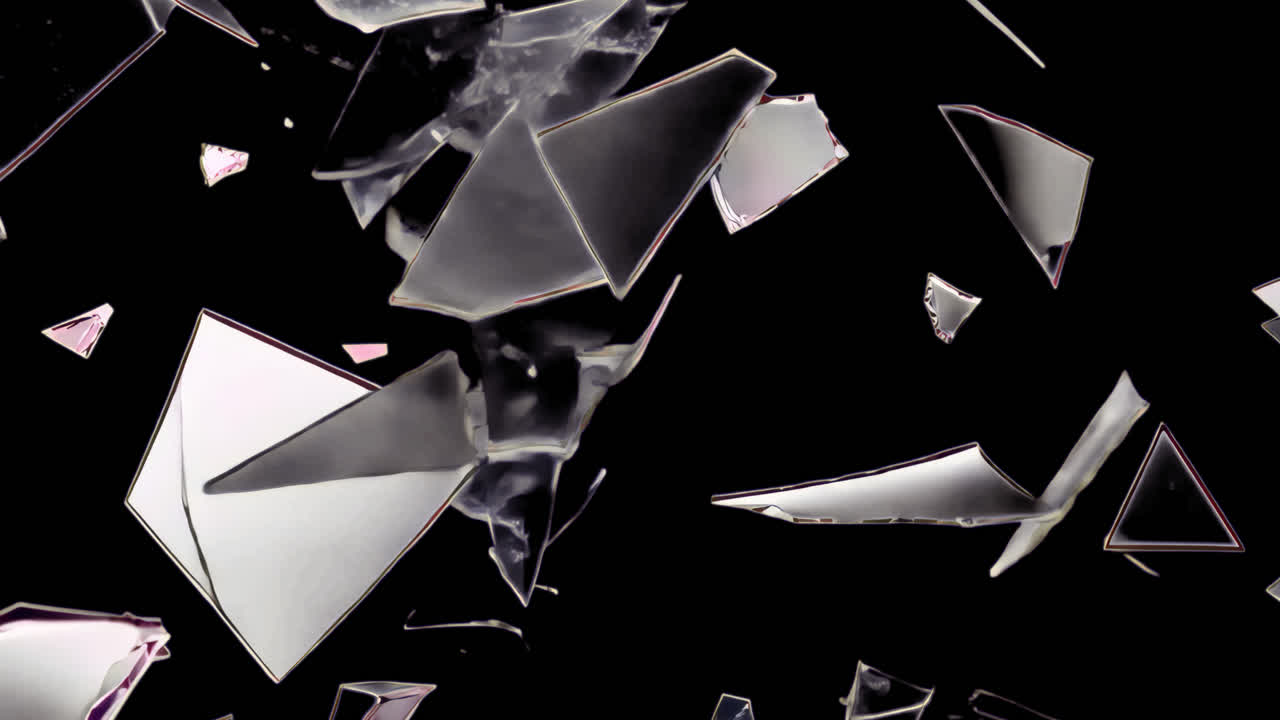 Shattered glass animated overlay, transparent 4K video, alpha channel, ProRes 4444