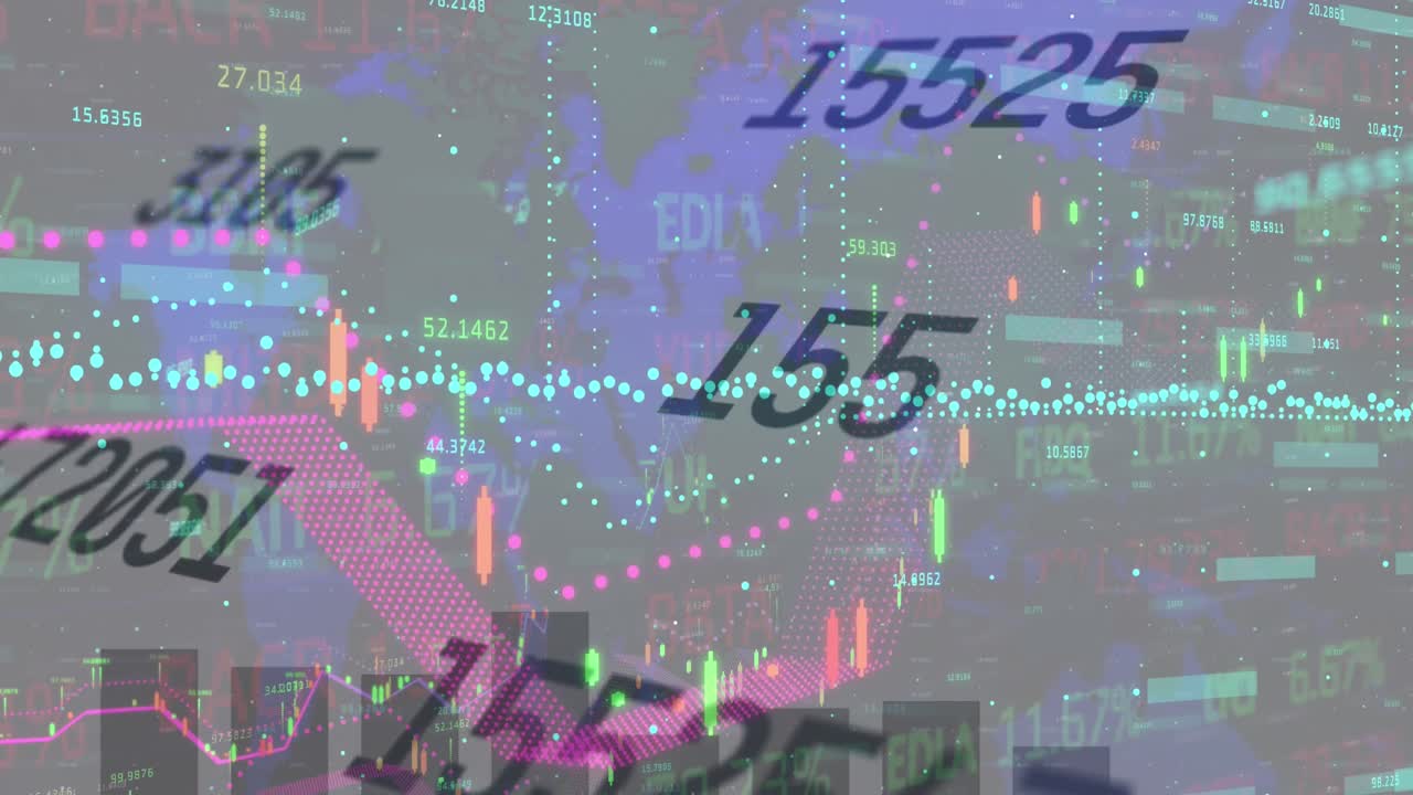 세계 지도를 통해 데이터 처리의 애니메이션