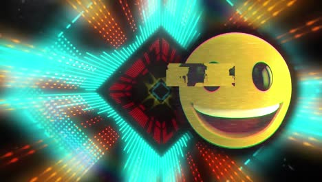 animación del icono de emoji sobre el túnel digital