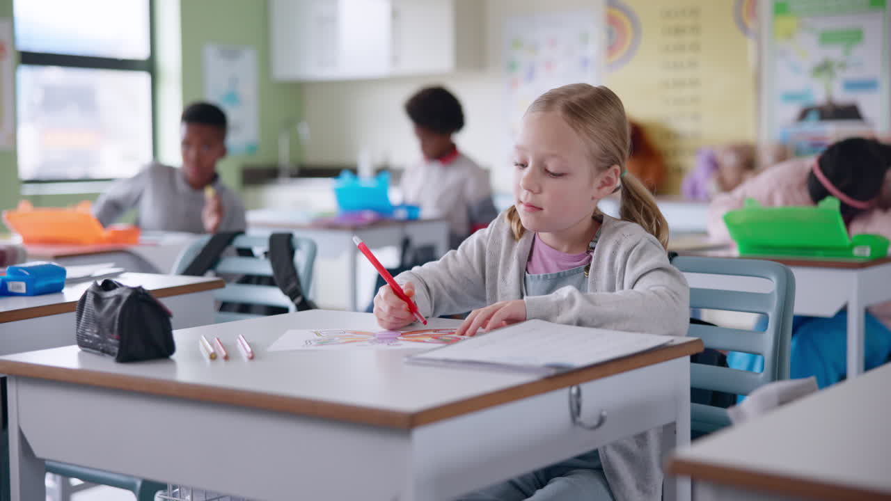 A Classroom Full of Young Students Learning
