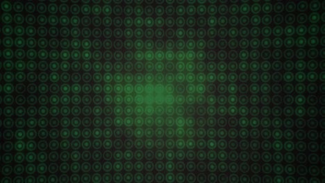 animation of multiple green circles in row on black background