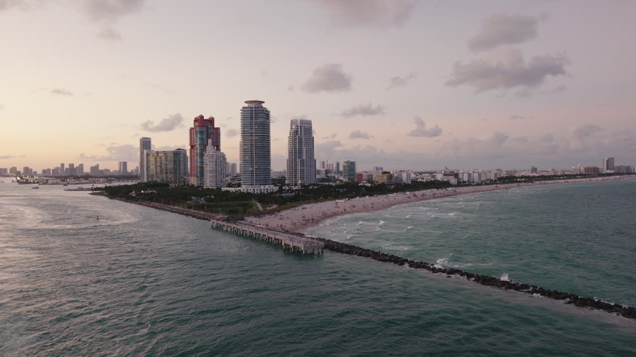 Miami Beach Sunset Skyline View