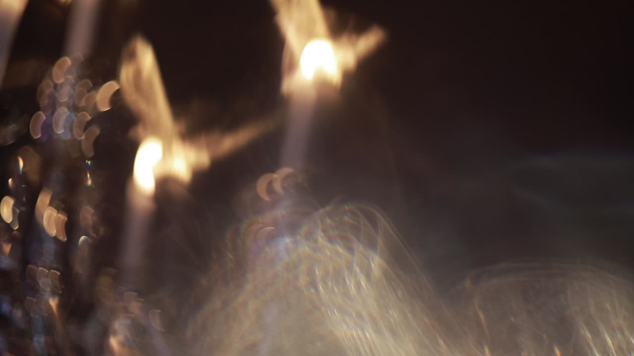 Decorative candles burning on a banquet table