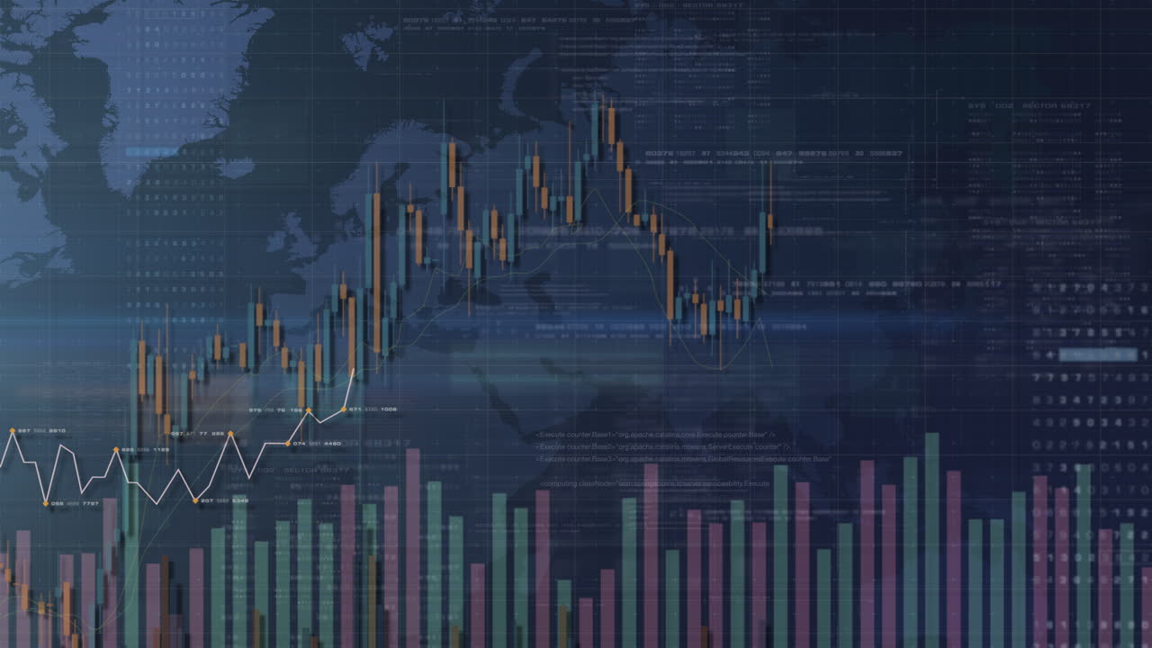 mercado de valores de negocios, comercio, gráfico de información con gráficos animados, gráficos y análisis de información de números de datos que se mostrarán en la pantalla de visualización del monitor para el tema de la maqueta de la reunión de negocios