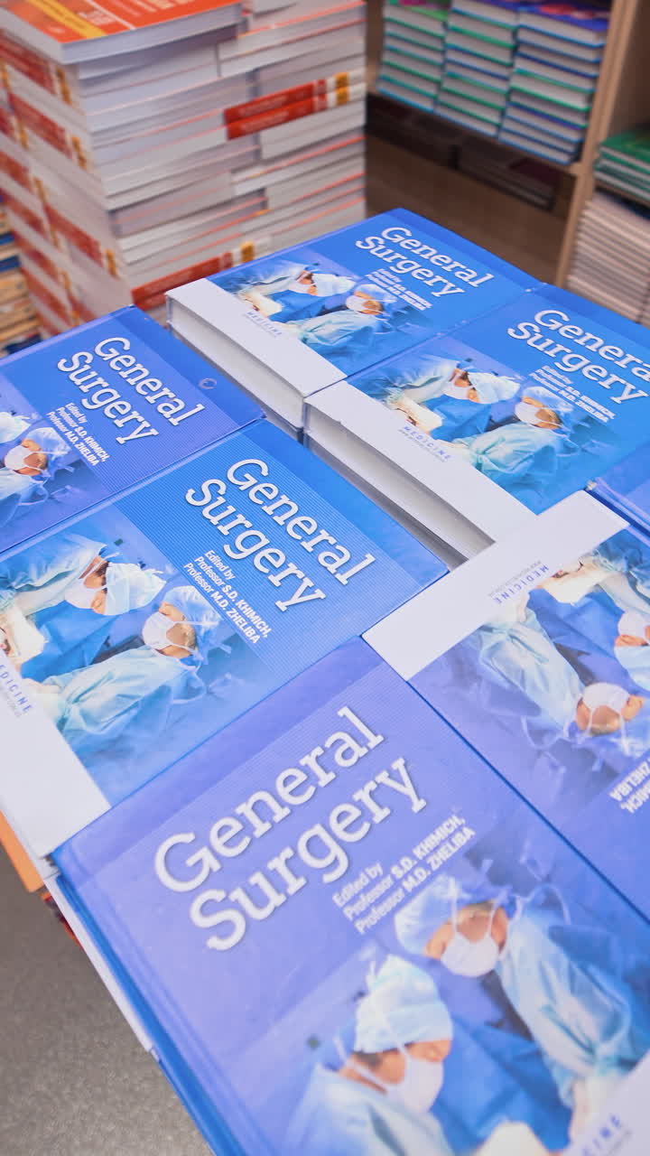 Stack of books in the library. Close up of library with book shelves for education