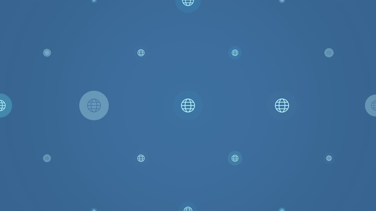 Social globe network icons pattern on blue gradient