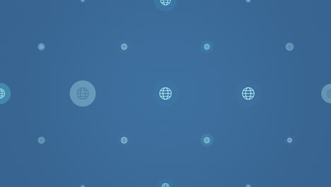 social globe network icons pattern on blue gradient