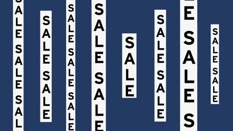 animation of sale text over blue background