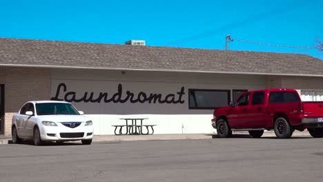 Establishing-shot-of-a-laundromat