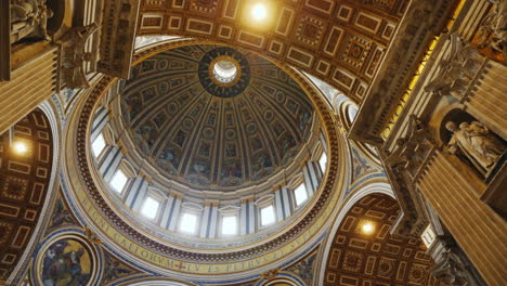 dome interior in st peter's basilica in rome