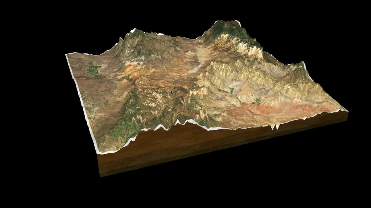 mapa del cañón de bryce renderizado en 3d con animación de bucle de 360 grados