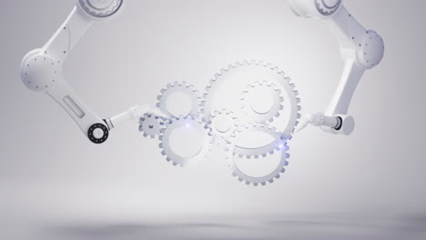 brazo mecánico con fondo blanco, renderización en 3d.