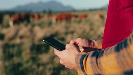 Manos,-Agricultura-Y-Persona-Con-Una-Tableta