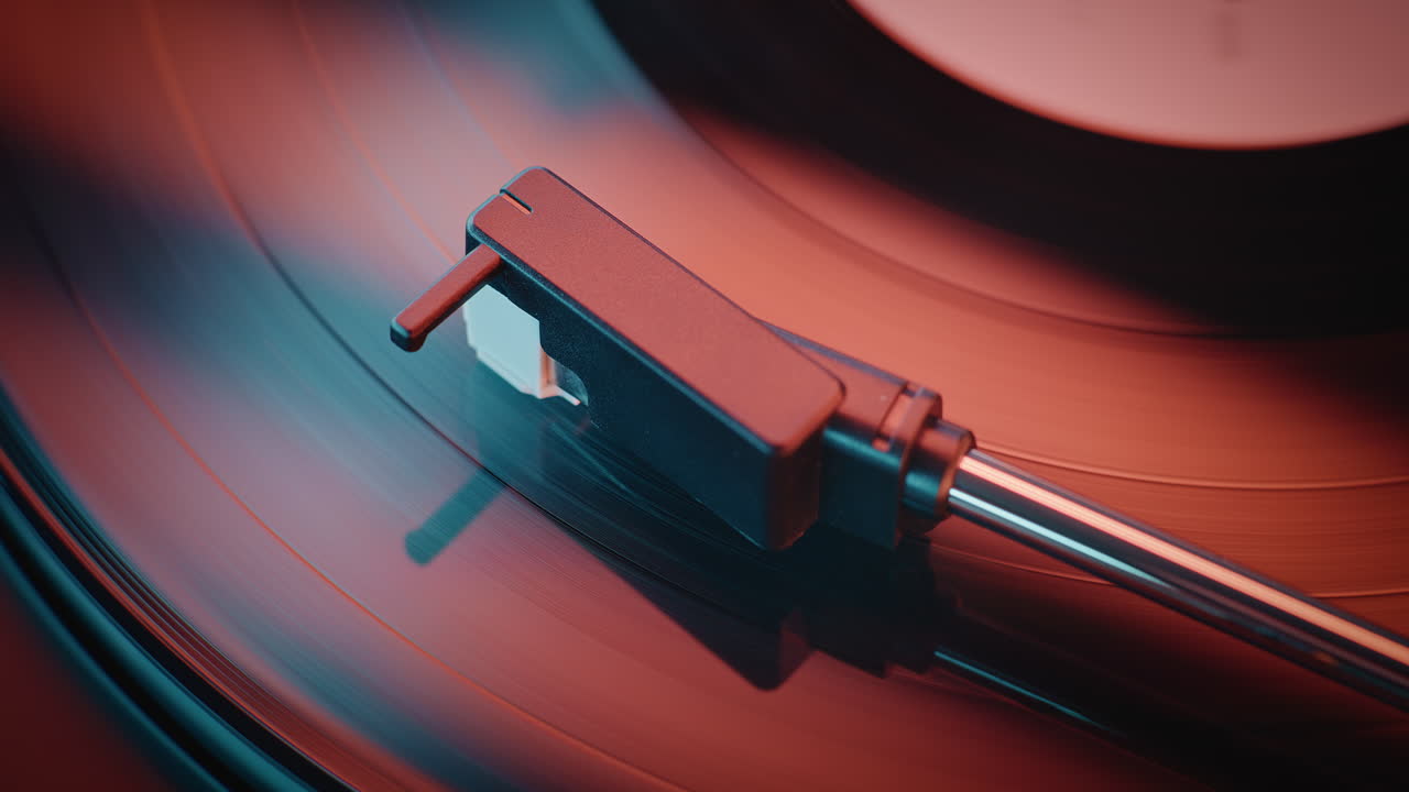 Closeup of a Vinyl Record Player