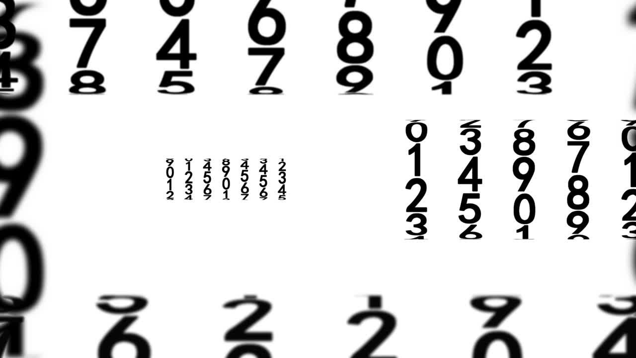 números negros en blanco