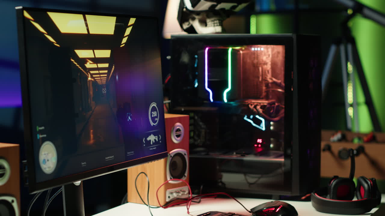 RGB lights illuminated fans on gaming computer