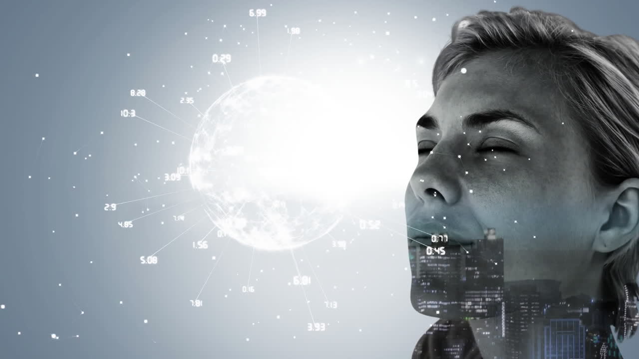 girando el globo con datos y red de conexión