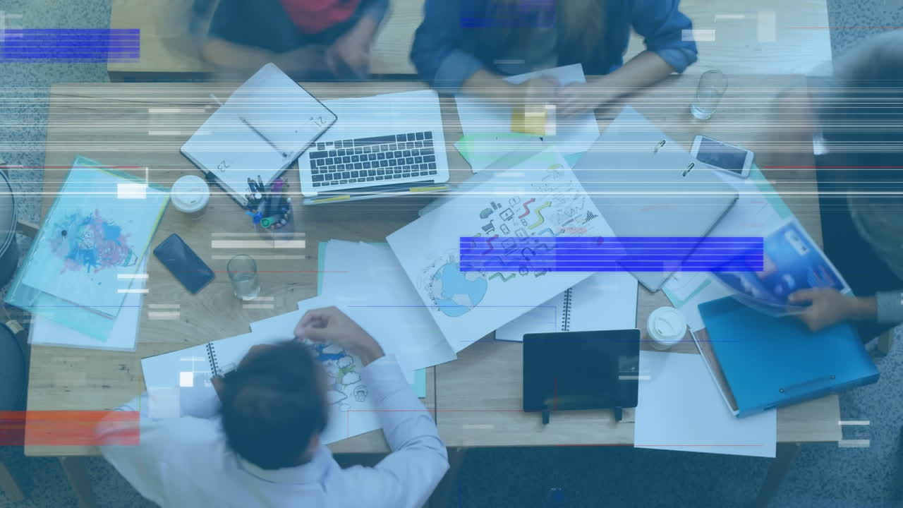 oficina ocupada en movimiento rápido