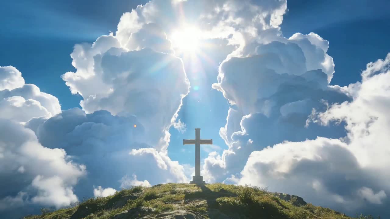 Sfondo di culto con croce cristiana.