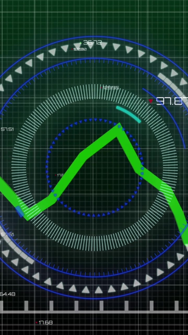 Video verticale di Grafico di Dati Digitali con Elementi HUD Futuristico