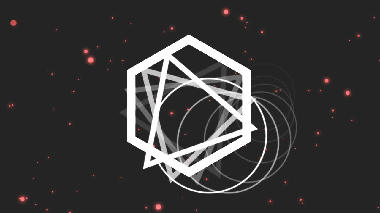 vista embarcada de formas geométricas que se mueven sobre un fondo oscuro