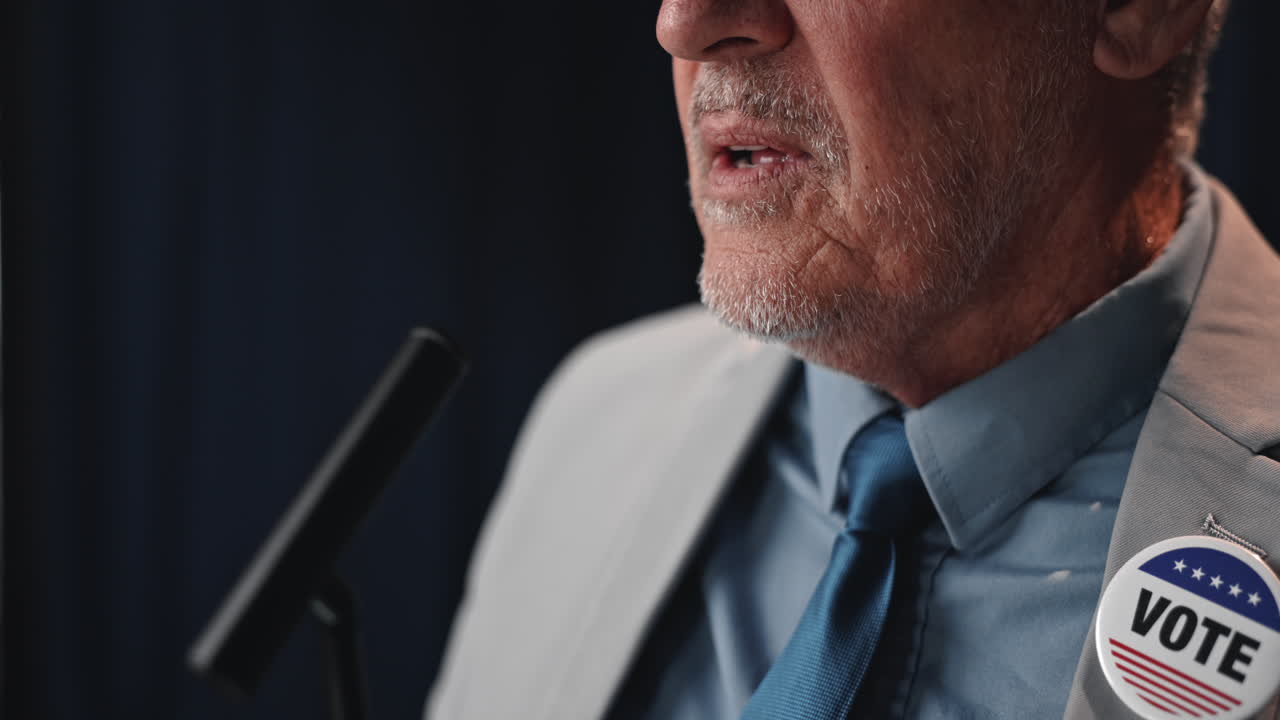 Politician speaking at a campaign rally