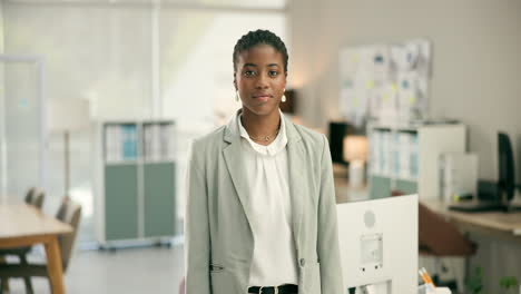 smiling business woman in modern office