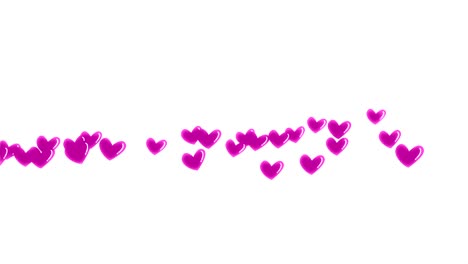 red heart love emotion icon flying motion graphic on white background. valentines day holiday loop animation concept.