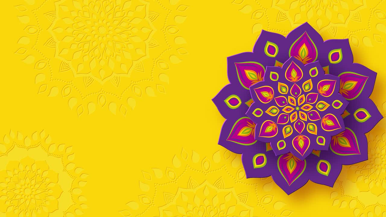 Rangoli indiano rotante per il festival delle luci Diwali