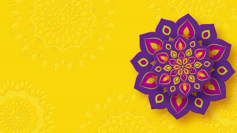 rangoli indio giratorio para el festival de las luces de diwali.