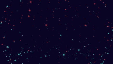 volar pequeños brillos y estrellas con color neón en galaxia oscura 3
