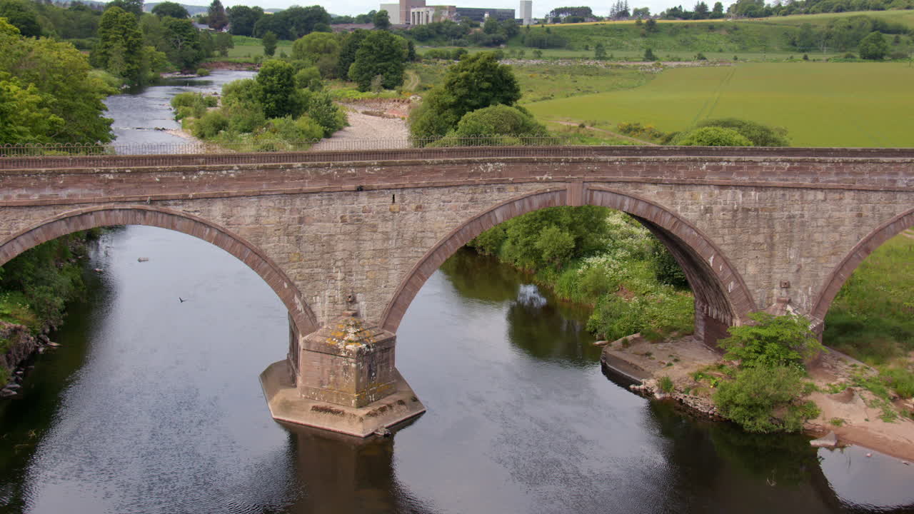 Mid shot looking down on the lower north water viaduct on the A92
