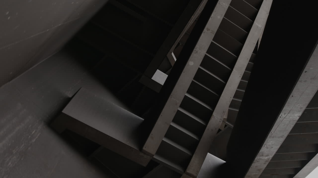 Abstract, geometric steel stairway