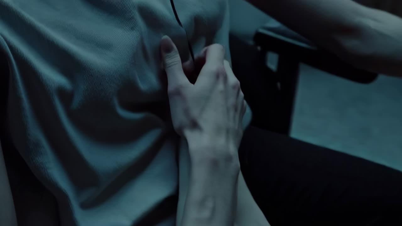 Woman with Headphones in an Interior Setting