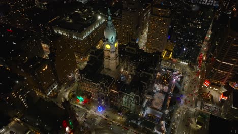 philadelphia city hall at night