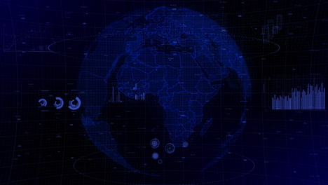 cinematic digital globe rotating video background showcases zooming in on cameroon country