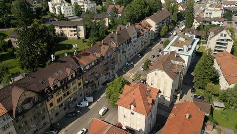 aerial of city st. gallen in switzerland