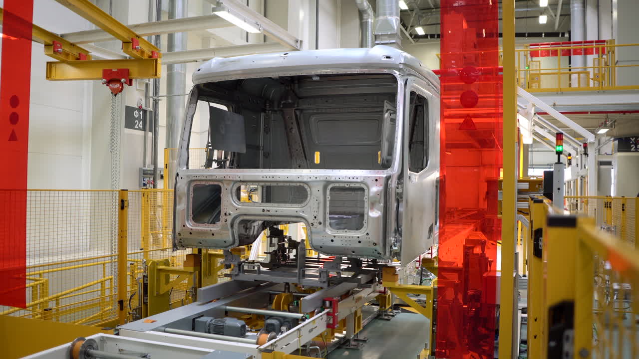 línea de ensamblaje de cabinas de camiones